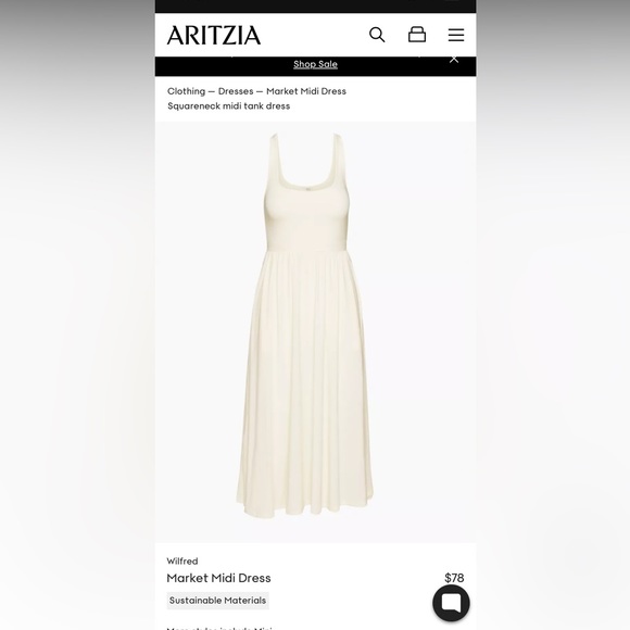Aritzia Market Midi Dress in light birch - Picture 4 of 5